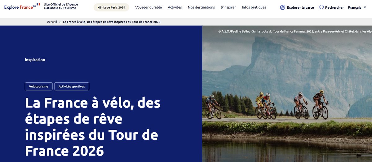 atout_france's tweet photo. Demain débute la 5ème édition du Tour de France Femmes !
Pendant 9 jours, les meilleures cyclistes du monde traverseront des paysages d'exception au coeur des territoires français ! Envie de suivre les coureuses et de préparer votre prochaine escapade ? https://t.co/3CHpGOlnsf https://t.co/TWEs1t2nfD