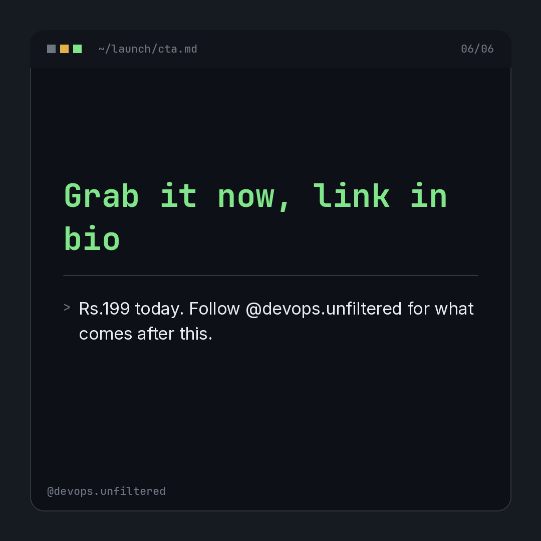 devopsunfilter's tweet photo. What's inside:

→ Full 6-month, month-by-month learning path

→ Free resources for every single stage → A real hands-on project, every month

→ Common beginner mistakes to avoid → How to talk about your projects in interviews https://t.co/n2II3siyAy
