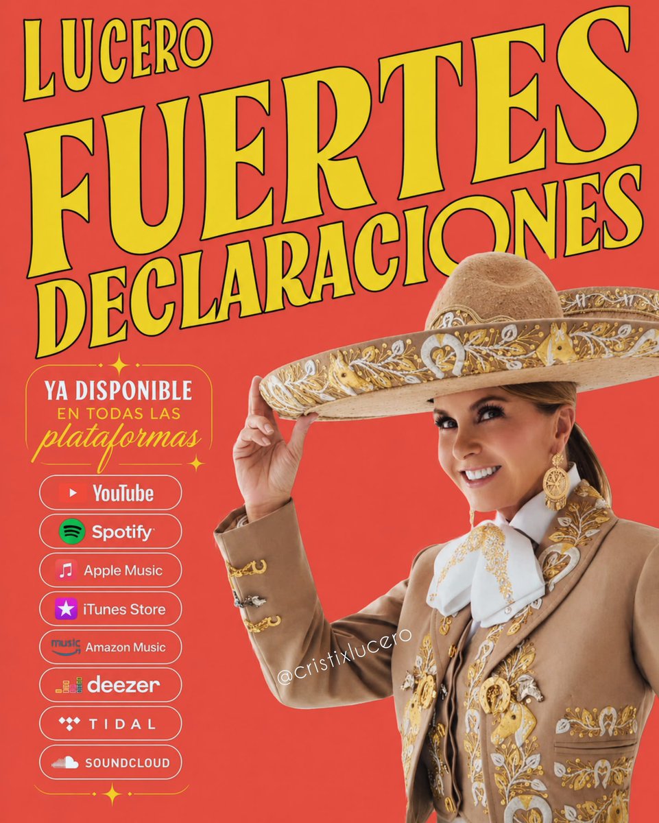 cristixlucero's tweet photo. Ya está disponible #FuertesDeclaraciones el nuevo sencillo del álbum que marca el regreso de La Novia De América al ranchero, titulado “Conexión Mexicana” y que habla precisamente de eso, de sus raíces, de la conexión con su país, su México lindo y querido, pero, también, de la conexión con fans de distintas generaciones, alrededor del mundo. 
Este tema “Fuertes Declaraciones” viene con una letra fuerte, con unos ritmos nuevos y con la potencia vocal, así como el sentimiento interpretativo, que caracteriza a @LuceroMexico 🌟 una joya en toda la extensión de la palabra, vayan a escuchar y deleitarse con esta rolita maravillosa 😍