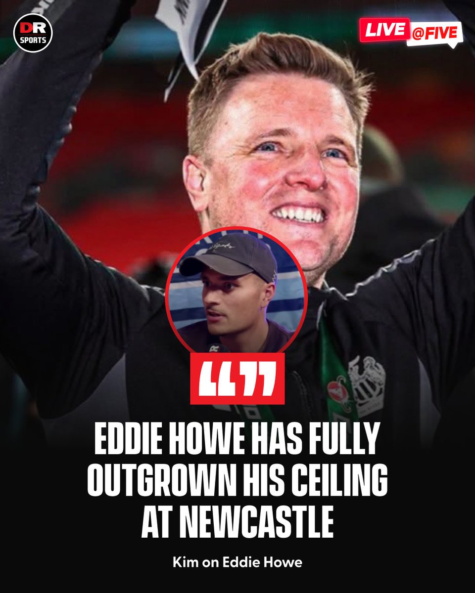drsportsmedia's tweet photo. 💔 Eddie Howe’s Newcastle era comes to an end.
Did he leave because he reached his ceiling? ⚫⚪
#LiveAt5 https://t.co/DoNpDBgOjR