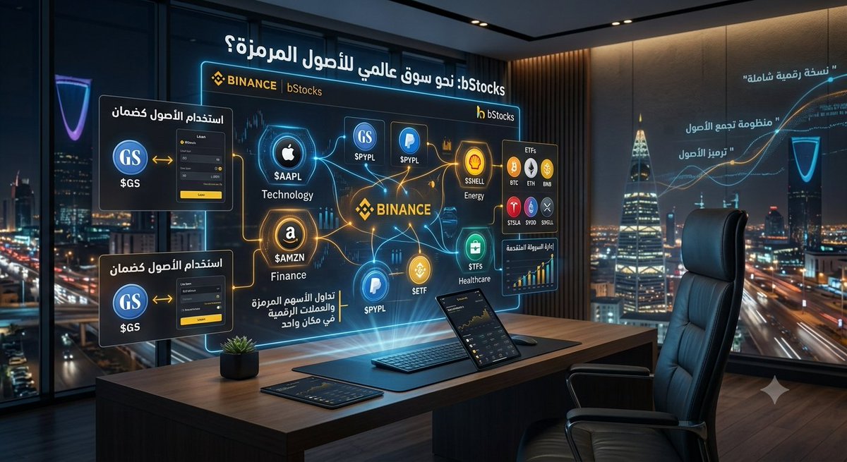BazAden1's tweet photo. كل أسبوع تقريبًا، ألاحظ إن Binance تضيف أسهم جديدة إلى bStocks.
Apple، Amazon، Goldman Sachs، PayPal… القائمة تطول بسرعة.
في البداية قلت: مجرد توسيع للخيارات.
لكن مع الوقت، بدأت أشعر إن الموضوع أكبر من مجرد إضافة أسهم.

لو كان الهدف فقط زيادة الخيارات، كانت اكتفت بأشهر الأسماء ومشت.
لكن مع تكرار الإضافات، بدأت أشعر إن فيه توجه واضح وراء هالتوسع. كل دفعة جديدة توسع المنظومة خطوة إضافية.

إذا دققت في الأسهم المضافة، تلاحظ إنها مو من قطاع واحد:
تكنولوجيا، بنوك، مدفوعات، طاقة، رعاية صحية، وصناديق ETF.
وكأنهم يبنون نسخة رقمية شاملة من السوق الأمريكي.

كل سهم جديد ما يضيف منتج فقط… بل يزيد من جاذبية المنصة.
كل ما زادت الخيارات، صار المستثمر أقل حاجة يفتح حساب عند وسيط ثاني.
ومن وجهة نظري، هذا ممكن يخلي المستخدم يعتمد على المنصة أكثر مع مرور الوقت.

بس في هدف ثانٍ لفت نظري:
توسيع منظومة الأصول المرمزة نفسها.
كل أصل جديد يوسع الخيارات المتاحة داخل المنظومة، ومع التحديثات الأخيرة، بدأت تظهر استخدامات إضافية لبعض هذه الأصول.

Binance بدأت كمان توسع استخدام بعض bStocks كضمان.
يعني السهم ما عاد مجرد شيء تشتريه وتنتظر يرتفع… ممكن يصير جزء من إدارة سيولتك داخل المنصة

لما تجمع:
تداول أسهم، عملات رقمية، استخدام بعض الأسهم كضمان، وإمكانية التوسع لخدمات مالية أخرى…
بدأت أشعر إن المنصة تتجه إلى أكثر من مجرد مكان للتداول، وكأنها تبني منظومة تجمع عدة أنواع من الأصول والخدمات في مكان واحد.

لهذا ما أعتقد إن إضافة الأسهم عشوائية.
كل دفعة تقرب bStocks أكثر من سوق عالمي للأصول المرمزة، وليس مجرد قائمة أسهم أطول.

يمكن السؤال الحقيقي مب "كم سهم بيضيفوا بعد؟"
بل "إلى أي مدى يمكن أن يصل ترميز الأصول إذا استمر هذا التوسع؟"
إذا استمروا على هالإيقاع، ممكن بعد سنين نشوف هالإضافات الأسبوعية كبداية سوق مالي جديد.
شاركني رأيك: هل تحس إن bStocks تتجه تكون سوق متكامل؟ ولا مجرد توسع مؤقت؟ 👇

#Binance #bStocks #BNB