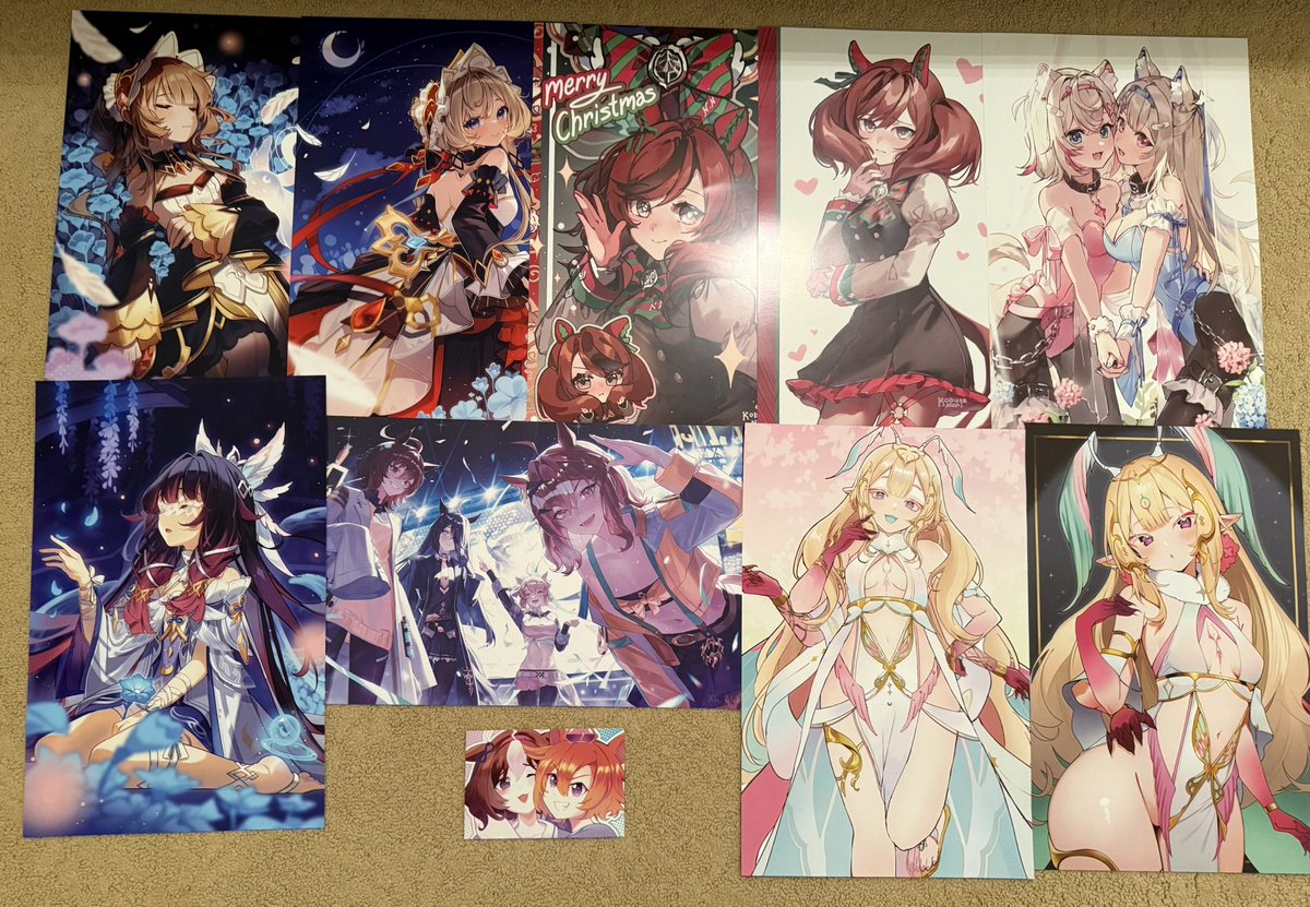 umeaino's tweet photo. my offkai haul!!! you may notice a lot of genshin and umamusume… ehe… https://t.co/Fj5KhRb2vF
