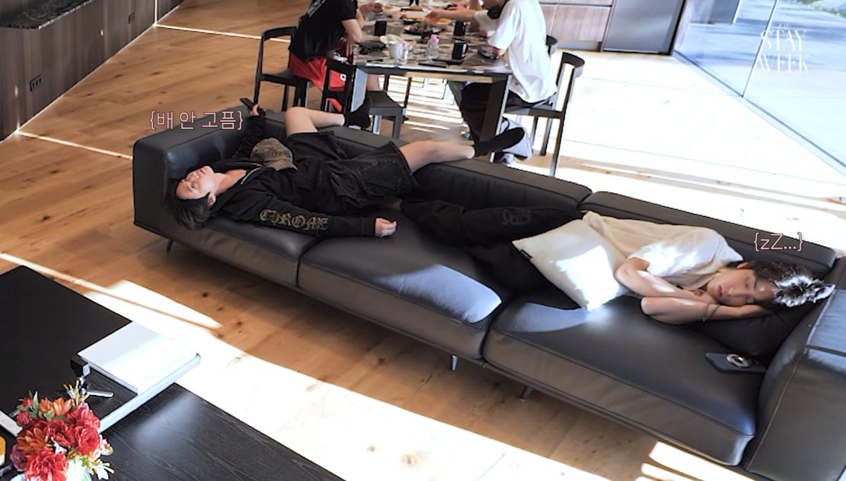 smolsungies's tweet photo. minsung knocked out on the sofa while the others were eating😭 https://t.co/tgh8txUIFE