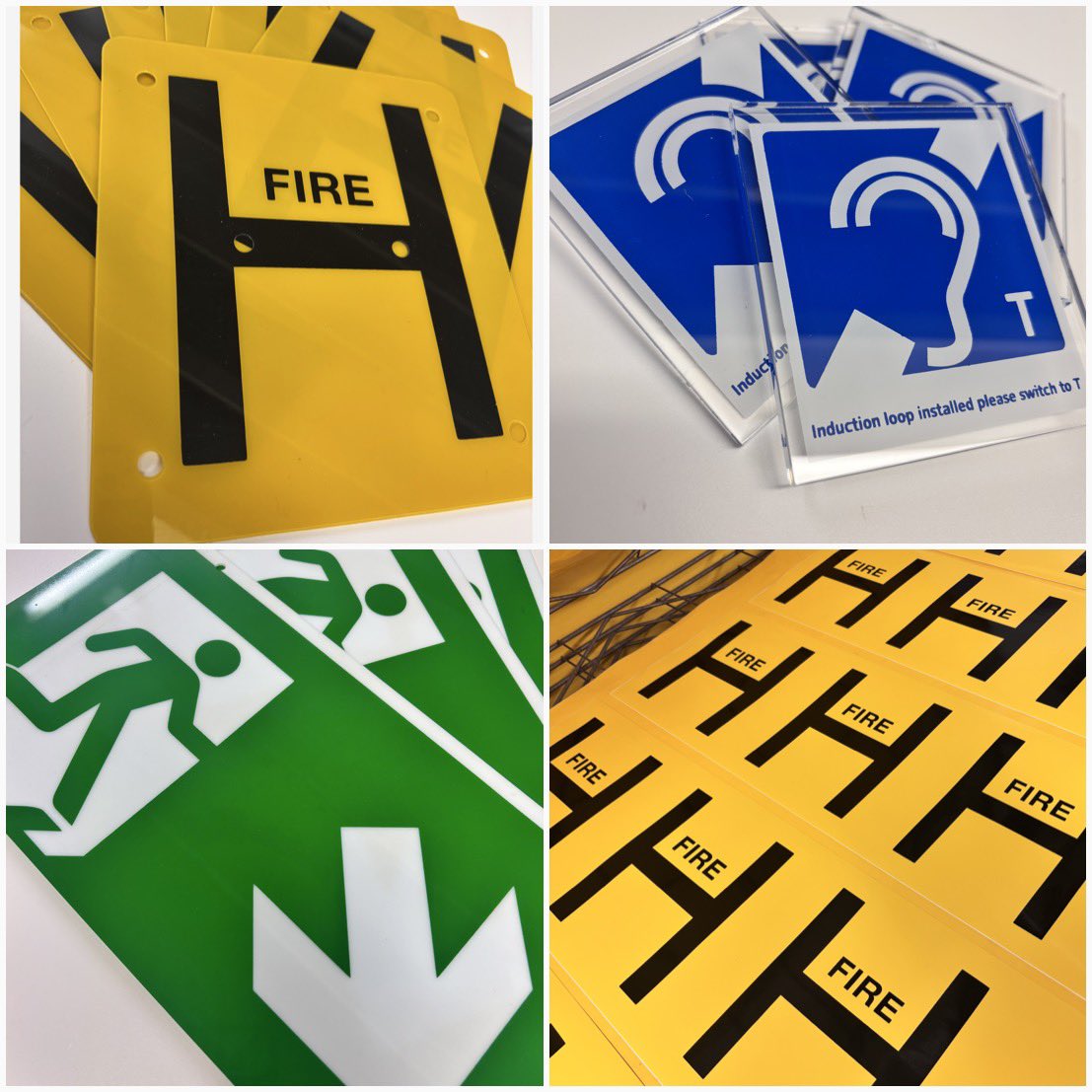 Gremedia2's tweet photo. A few photos from some recent jobs, manufactured using traditional screenprinting methods. #screenprinting #hydrant #acrylic #fireexits #inductionloop https://t.co/4GFxqMPcMr