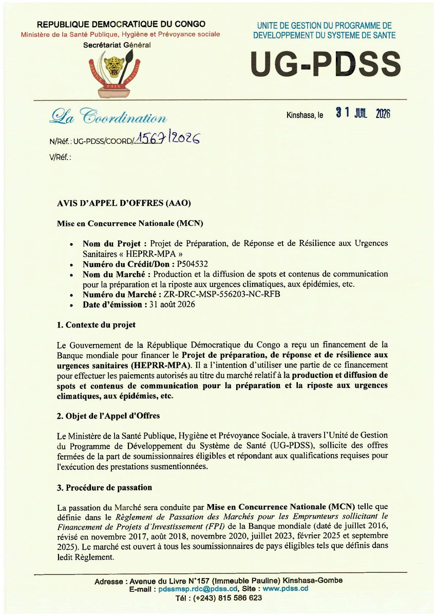 ugpdss's tweet photo. Production et la diffusion de spots et contenus de communication pour la préparation et la riposte aux urgences climatiques, aux épidémies, etc

https://t.co/n8dawj41A3 https://t.co/LbvIgf6mGN