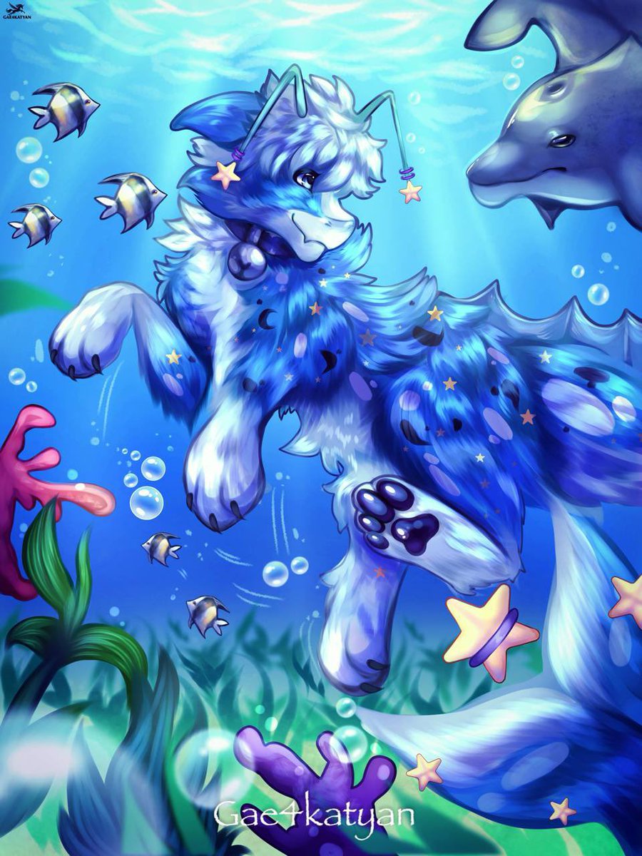 gae4katyan's tweet photo. Тгк gae4katyan ✨ Drawing with aqua core vibe 🌊🪸 ^‿^  #art #commission #Drawing #artist #furry #художник #зака�� #summer https://t.co/X0cIJnULT7