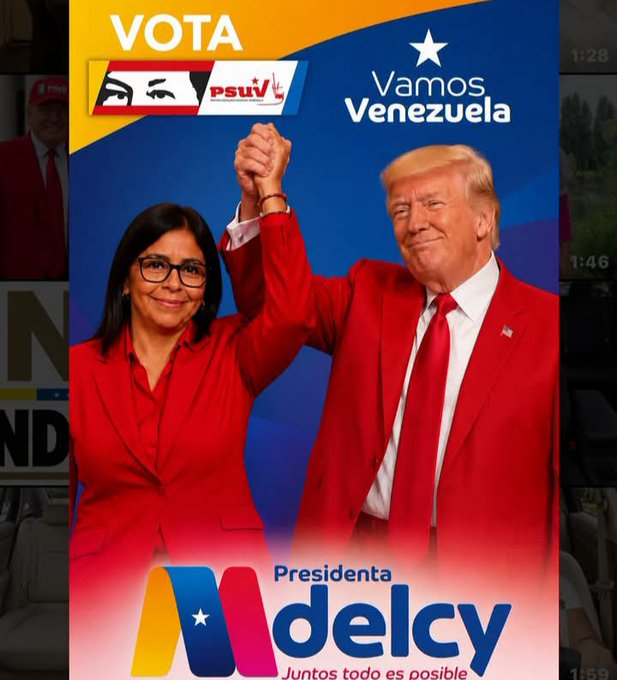 morenoM1512's tweet photo. DA ARRECHERA VER IMAGENES COMO ESTA DE TRUMP Y DELCY..ESTOS ROBAN Y ROBAN.  TRUMP ENEMORADO DE ESTA LOCA MIENTRAS VENEZUELA SE HUNDE 
 CAOS ELECTRICOS EN TODO EL PAIS 
SUELDOS MISEROS QUE NO ALCANZA PARA NADA
TRUMP BAILA Y EL PAIS SUFRE..IGUALITO LO QUE HACIA MADURO, SEGUIMOS MAL https://t.co/uSAmobDpCU