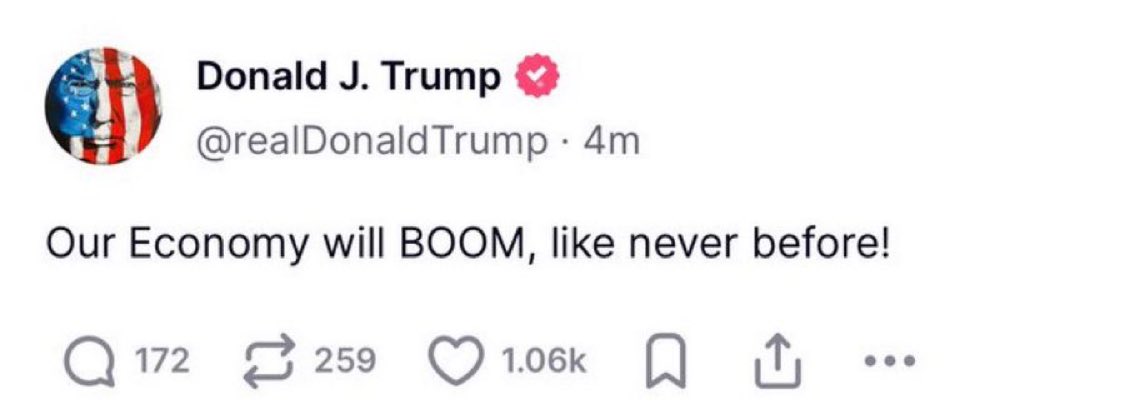 RavenCallss's tweet photo. 🇺🇸 PRESIDENT TRUMP SAID THE ECONOMY WILL BOOM LIKE NEVER BEFORE. 

CRYPTO WILL EXPLODE 🚀 https://t.co/WkTtLcLAiU