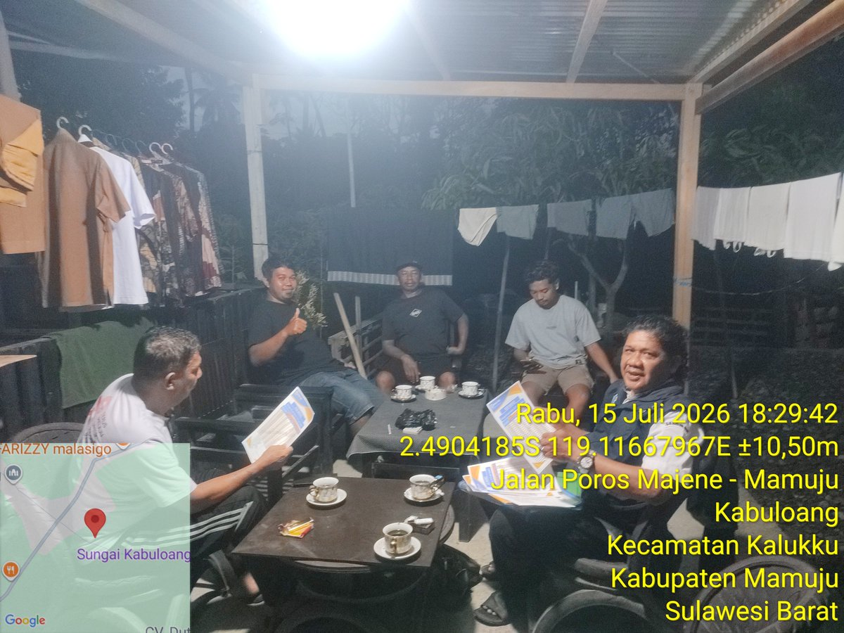AbrahamMuhiddin's tweet photo. Rabu/15/07/2026 
Kegiatan Sosialisasi KUR Pendampingan Akses Permodalan Lembaga Perbankan dan/Non Perbankan bersama Pokdakan Mitra utama Bapak Firman bersama anggota di Dusun Kabuloang Desa Kabuloang Kecamatan Kalukku Kabupaten Mamuju Sulbar.
#BPPSDMKP
#satminkalmaros
#puslatluh https://t.co/lmVymiFX8j