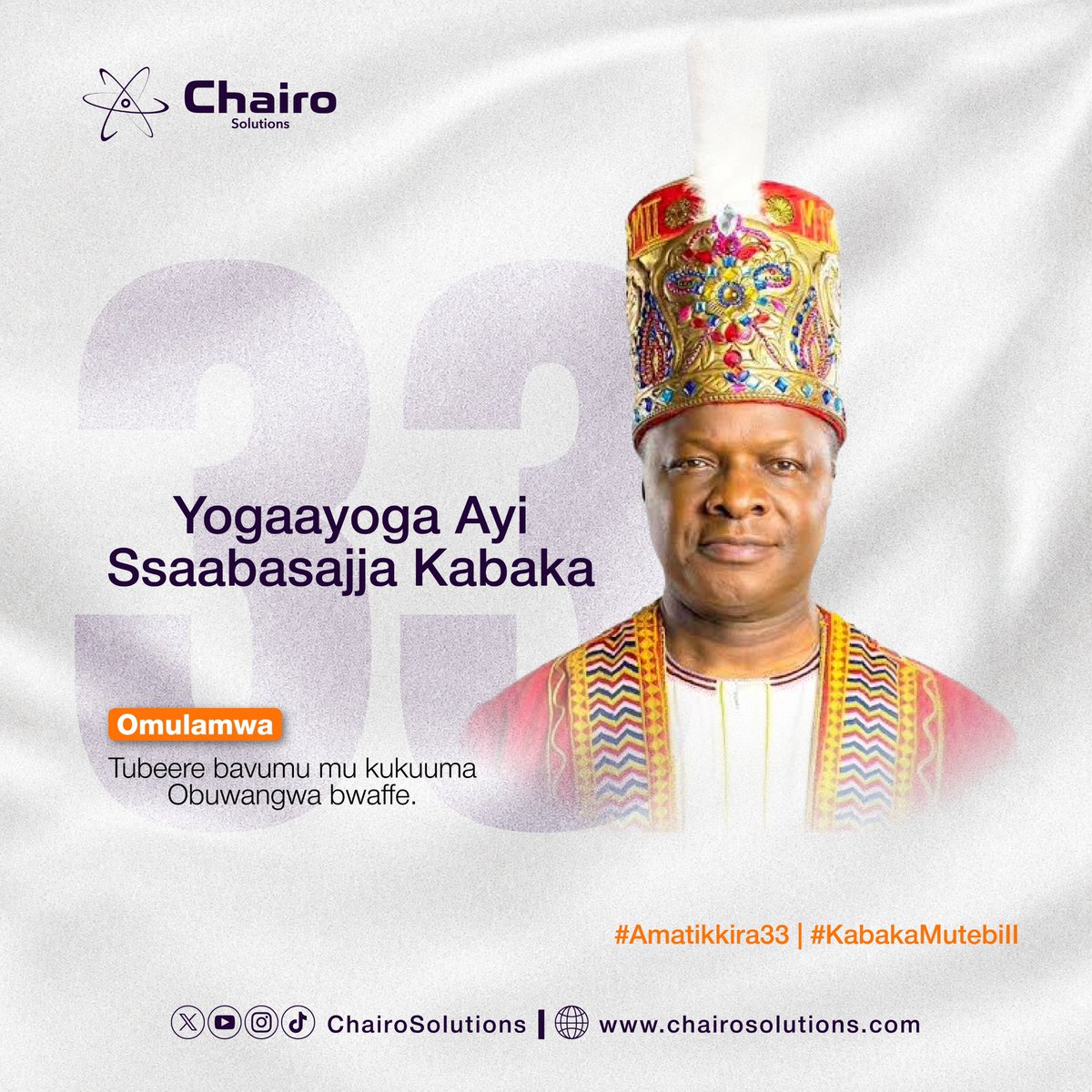 ChairoSolutions's tweet photo. Yogaayoga Ayi Ssaabasajja Kabaka https://t.co/fgOEo39odN