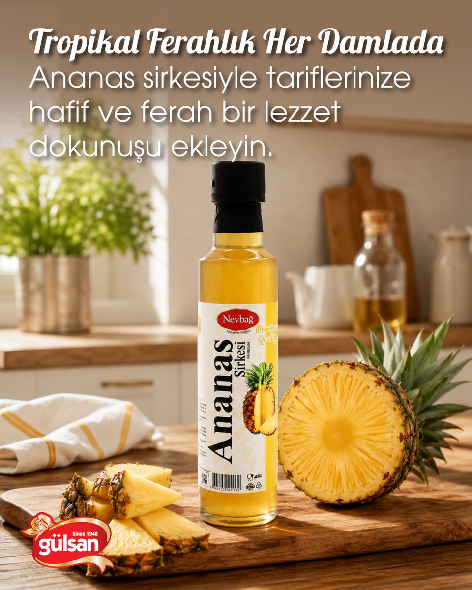 gulsangida_'s tweet photo. Tropikal Ferahlık Her Damlada
Ananas sirkesiyle tariflerinize hafif ve ferah bir lezzet dokunuşu ekleyin.
#AnanasSirkesi #TropikalLezzet #DoğalSirke #MutfakKeyfi #Gülsan https://t.co/svLsOGqhVC
