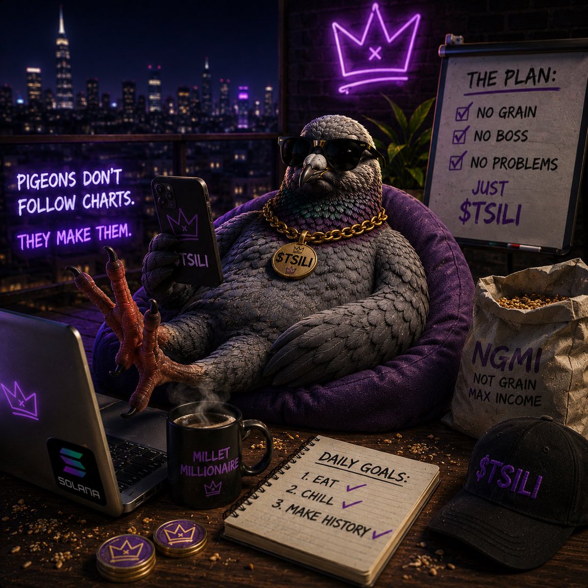 tsilipigeon's tweet photo. pigeons don't follow charts.

they make them. 🐦

$TSILI
#Solana #Memecoin https://t.co/88k99rTd36