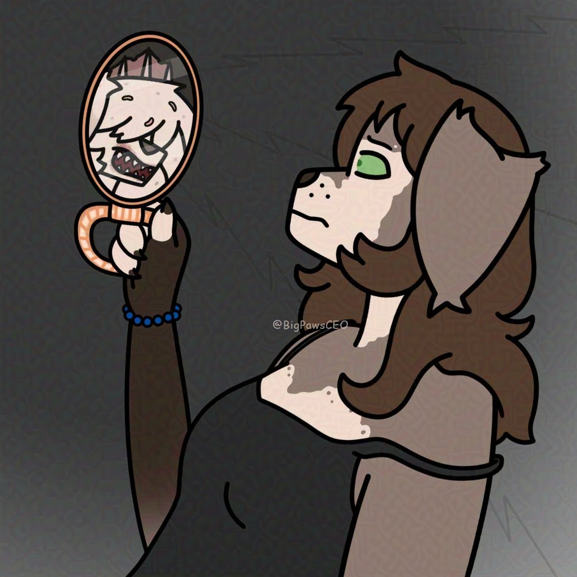 BigPawsCEO's tweet photo. Art Fight attack on @Ximxika2025 🪞
This is lore of the character 
                             🔁+💜 pls
#paws #furryart #fursona #furry #digitalart #art #dog #queen #artfight2026 #artfightteamcomedy https://t.co/DzRnLUL1C5