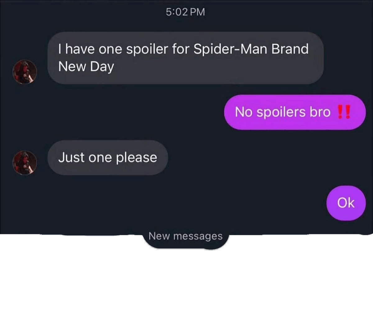 prime_flick's tweet photo. Spider-Man: Brand New Day. 

Spoiler without context. https://t.co/ZYUrIyEvvo
