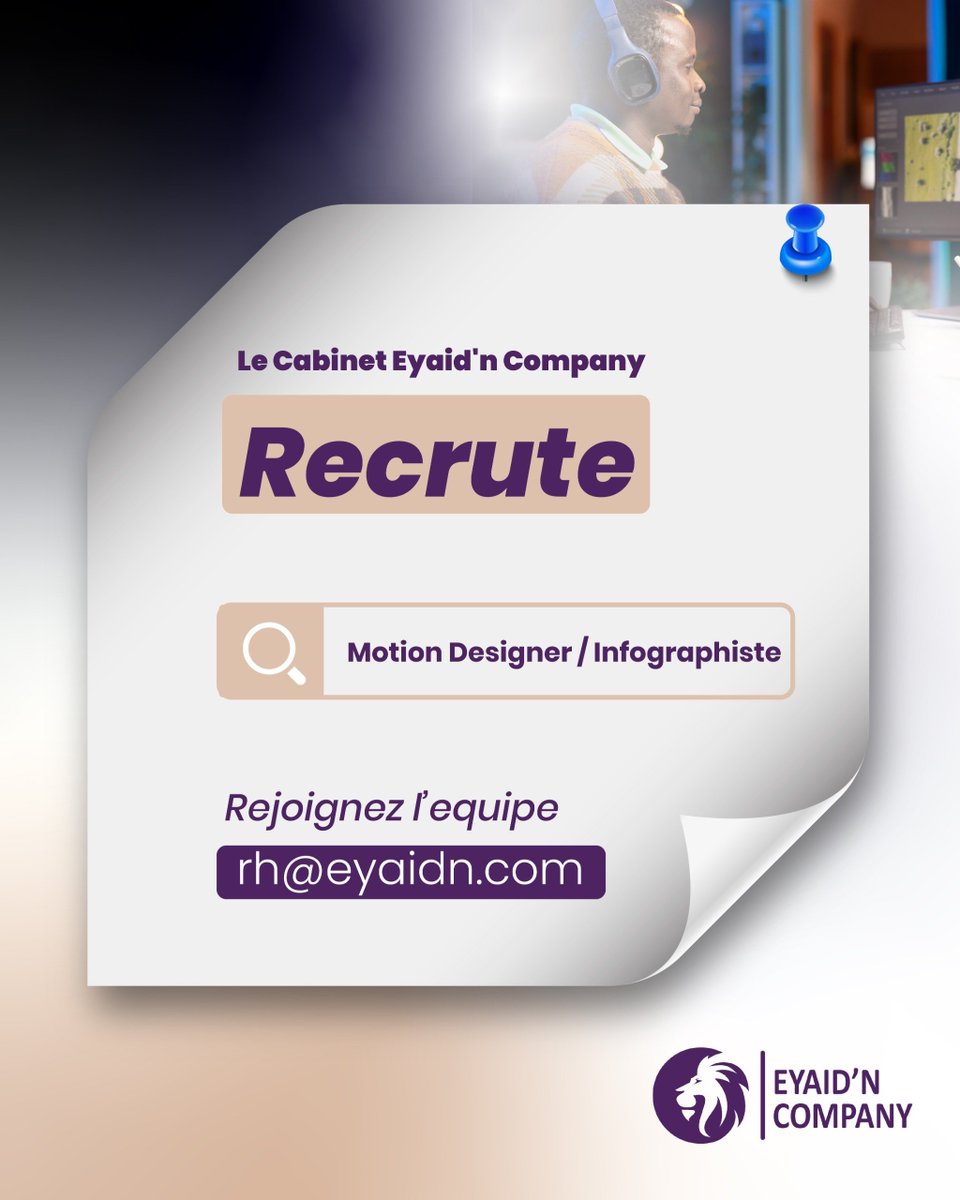 EyaidnC's tweet photo. Les idées prennent de la valeur lorsqu'elles prennent vie.

Nous recherchons un Motion Designer / Infographiste capable de transformer des concepts en expériences visuelles mémorables.

Chez Eyaid'n Company, nous croyons que chaque détail graphique raconte une histoire. https://t.co/3zmlwkOKzB