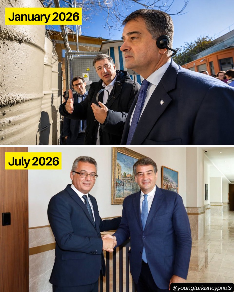 Young_Turk_Cyp's tweet photo. The EU’s “Special Representative Raffaele” Fitto has crossed into the TRNC to meet President Erhürman - the same man who peered at the North through the holes in the Greek Cypriots’ barrels, and says the EU recognises only the “Republic of Cyprus.”

The EU cannot be an honest broker in Cyprus. One side sits inside the Union with a veto and helped pick its envoy; the other has been embargoed for 50+ years.

It should have no seat at any negotiating table - not until it treats Turkish Cypriots as equals and honours its 2004 promises: direct flights and direct trade.