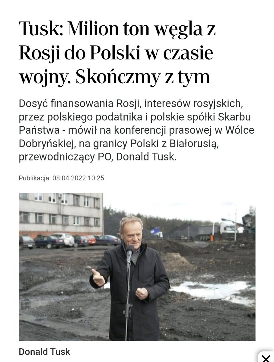 ZofiaPalm's tweet photo. @Meowkimetria @KosiniakKamysz No to cofnijmy się do wiosny 2022 gdy rządził PIS:
8.04.2022 Tusk: "Milion ton węgla z Rosji do Polski w czasie wojny. Skończmy z tym" "Panowie Kaczyński i Morawiecki, usłyszcie wreszcie"
19.04.2022: Embargo na import węgla z rosji z podpisem Prezydenta https://t.co/BJFYlmrLQ0