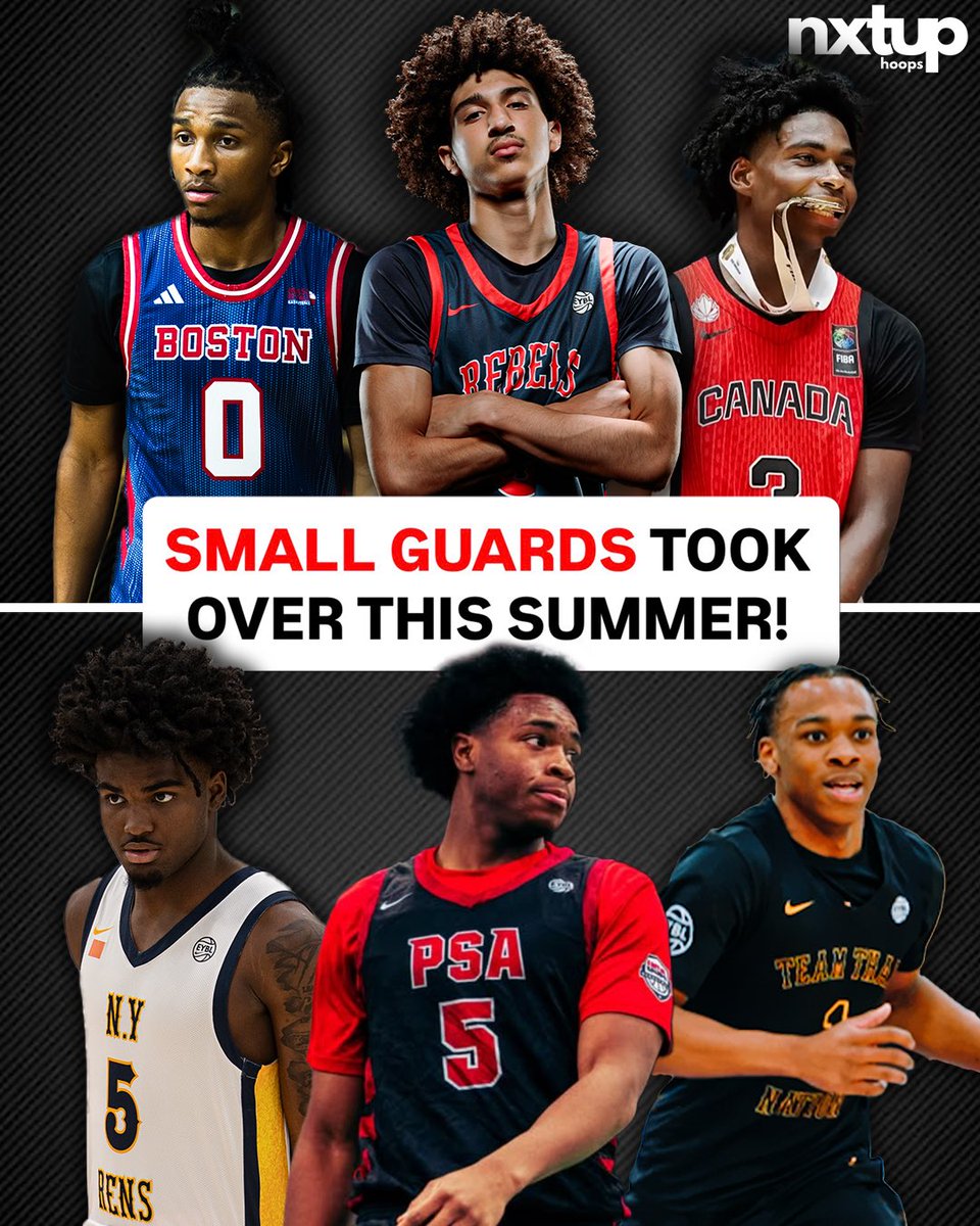NXTUPx's tweet photo. Is the small PG back? 👀📏
This summer the smallest guys on the floor made some of the biggest impact.
Six guards, 6'1 and under, who ran the summer 🏀 https://t.co/TN6Hl4sqZ4