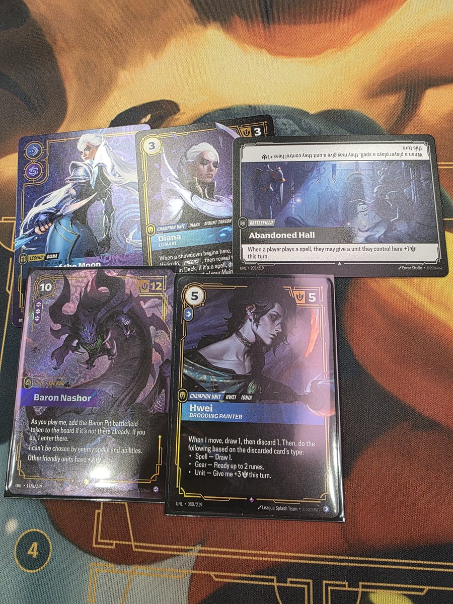 Collinka's tweet photo. First ever limited event at Gencon and pulled constructed Diana. Maybe its a sign 👀 #gencon #riftbound https://t.co/m5QGZFSScr