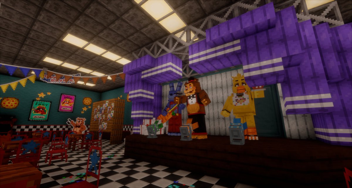 TrioTroublesome's tweet photo. Animatronic Memories Minecraft Build:

This weeks build is my recreation of the location found in the FNAF fan-game, Animatronic Memories.

An incredible fan game, and one i had a lot of fun building, even if some parts are a bit flipped and incorrect haha

Video this Saturday https://t.co/LQjDL29IMn