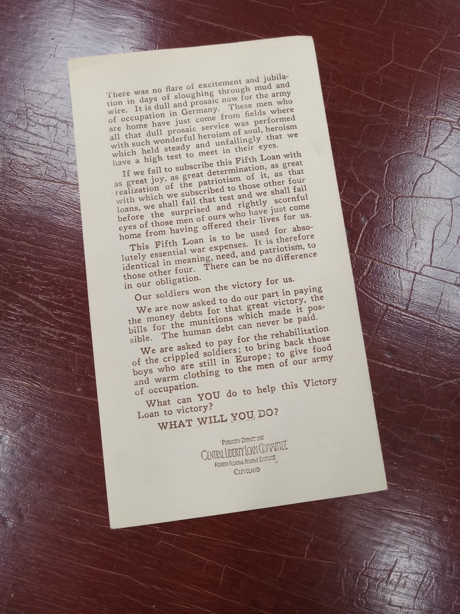 The530Shop's tweet photo. For Those Who Saved The World For You - Publicity Department, Central Liberty Loan Committee, Cleveland. Victory Loan campaign pamplet. https://t.co/epIMUKb5Rp