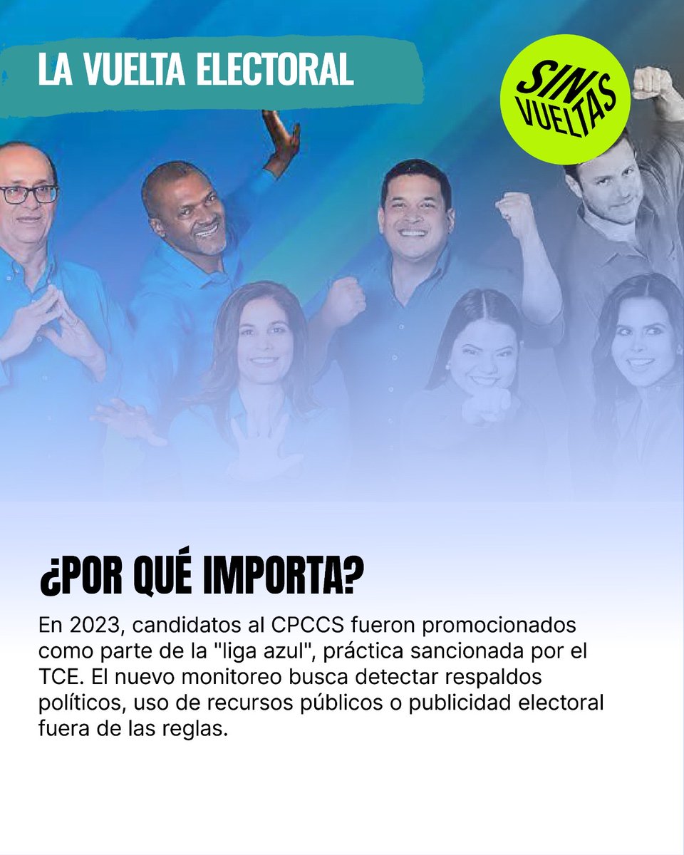 sin_vueltasec's tweet photo. #SinVueltas | El CNE monitoreará más de 300 medios, plataformas digitales y redes sociales durante la campaña seccional de 2027. La vigilancia se enfocará en las candidaturas al CPCCS, cuyos aspirantes no pueden recibir promoción de organizaciones políticas. https://t.co/jBTWhjxsNr