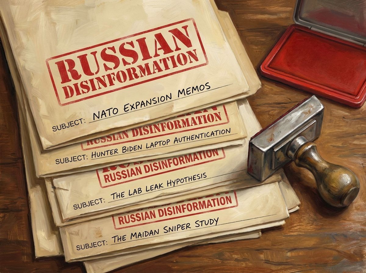 QINTELPRO_'s tweet photo. The phrase 'Russian disinformation' has become the most powerful rhetorical weapon in American political discourse.

The Hunter Biden laptop: 'Russian disinformation.' It was real.

The COVID lab leak theory: 'Russian disinformation.' It was real.

NATO expansion promises: 'Russian disinformation.' The documents are in a public archive at George Washington University.

Maidan sniper evidence: 'Russian disinformation.' The academic study was conducted by a Canadian professor using video evidence and forensic analysis.

The phrase has been applied to so many things that were subsequently proven true that it has become, functionally, a label meaning 'inconvenient truth.' When an official says 'Russian disinformation,' the translation is: 'This is true, and we don't want you to know it.'