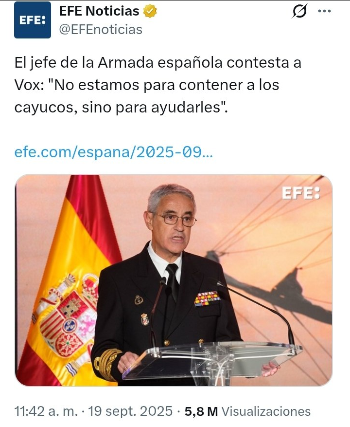 ElTioVenancio's tweet photo. Recordemos que el Jefe de la Armaada española es un traidor. https://t.co/eB5XGGqCjF
