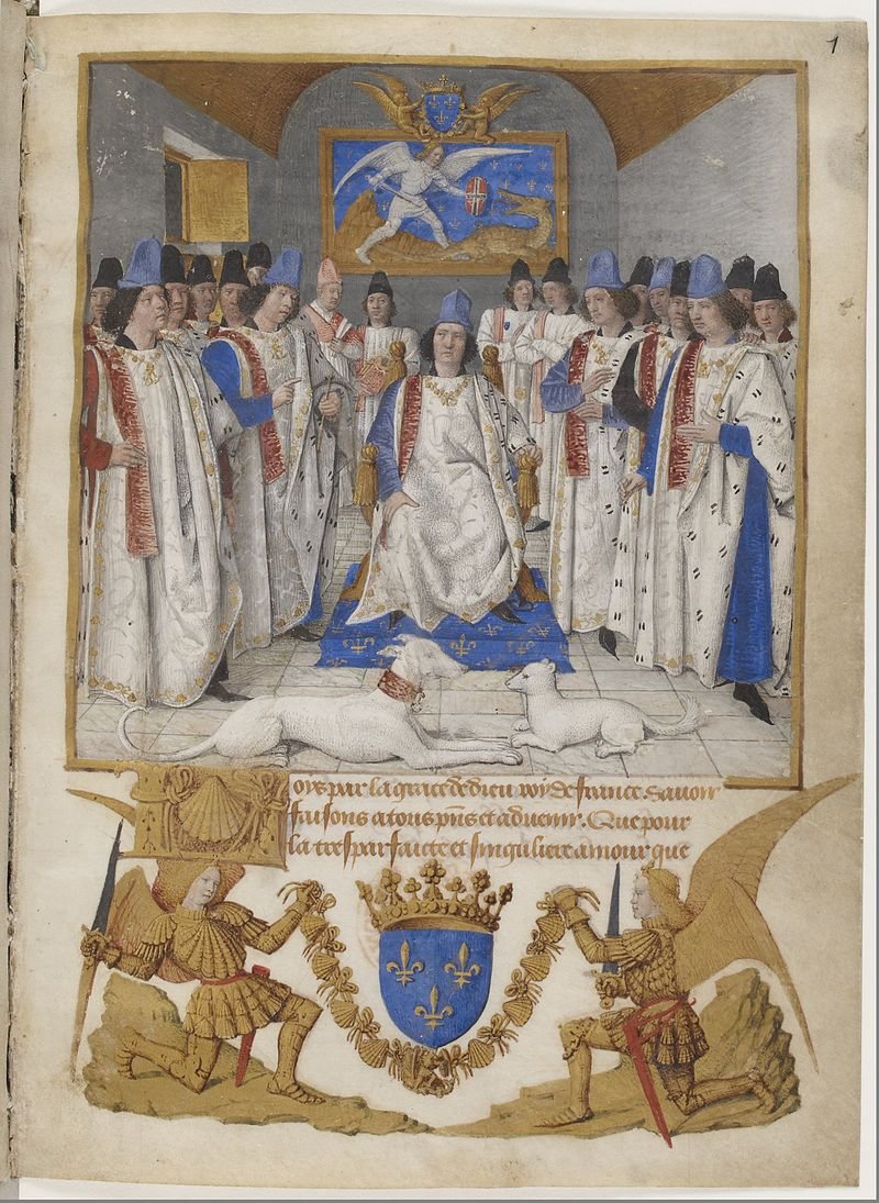 CorbeauDlicieux's tweet photo. C'était il y a 556 ans: le 1er août 1469, Louis XI fonde l'Ordre de Saint-Michel, ordre de chevalerie destiné à fidéliser des gentilhommes en-dehors du système féodal et pour concurrencer l'Ordre de la Toison d'Or fondé par le duc de Bourgogne Philippe le Bon. https://t.co/hQbhDmGFx9