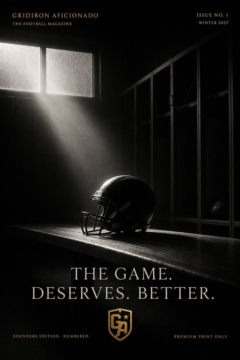GridironAF's tweet photo. This is Issue No. 1.

No hot takes. No clickbait. Just long-form football storytelling, printed large, numbered, and built to be kept.

Founding Subscribers open now — link in bio. https://t.co/MNAt1QKx8D