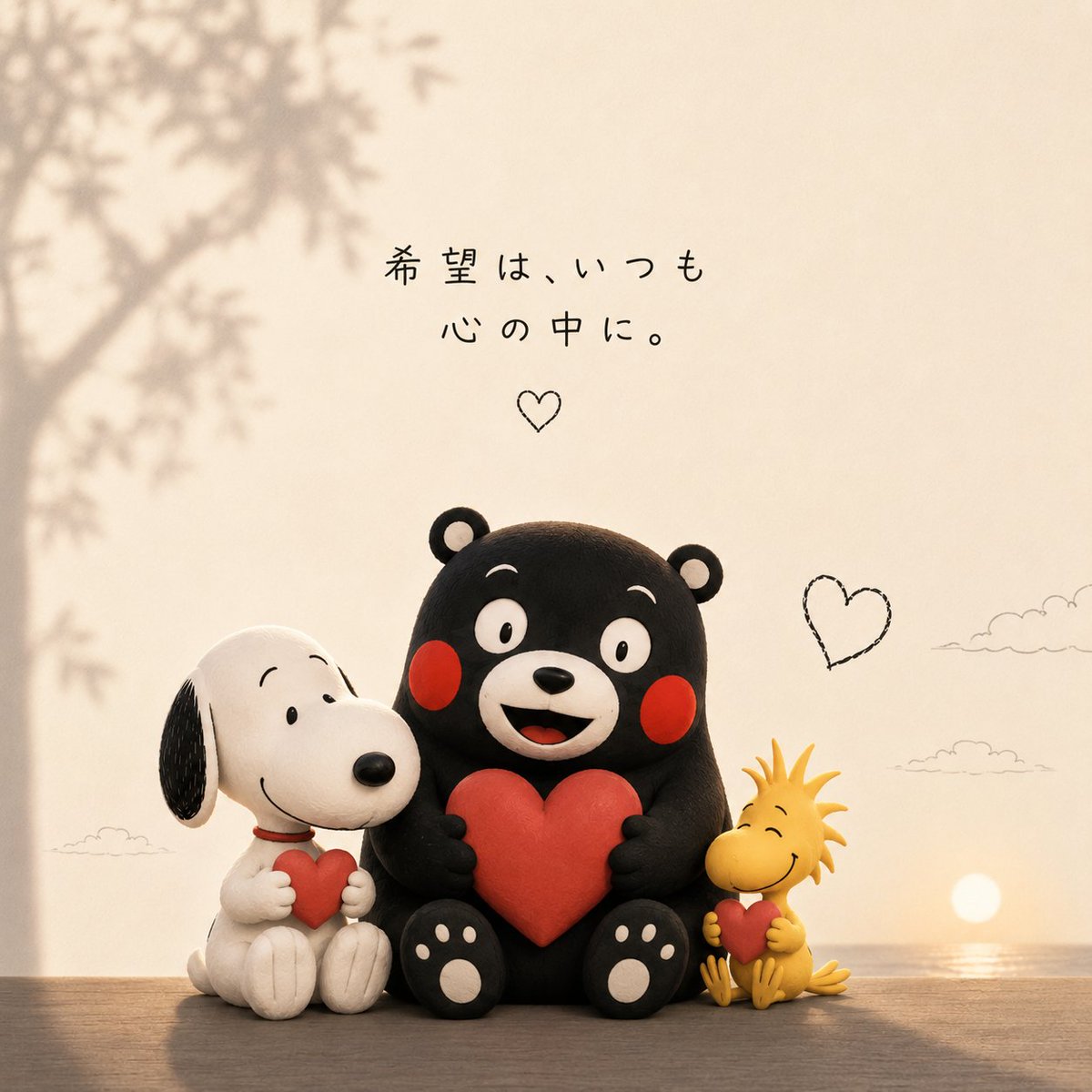 Snoopy198961's tweet photo. 🐶🐻🐤 スヌーピー、くまモン、ウッドストック。 🌸 https://t.co/aV3k9ydGbL