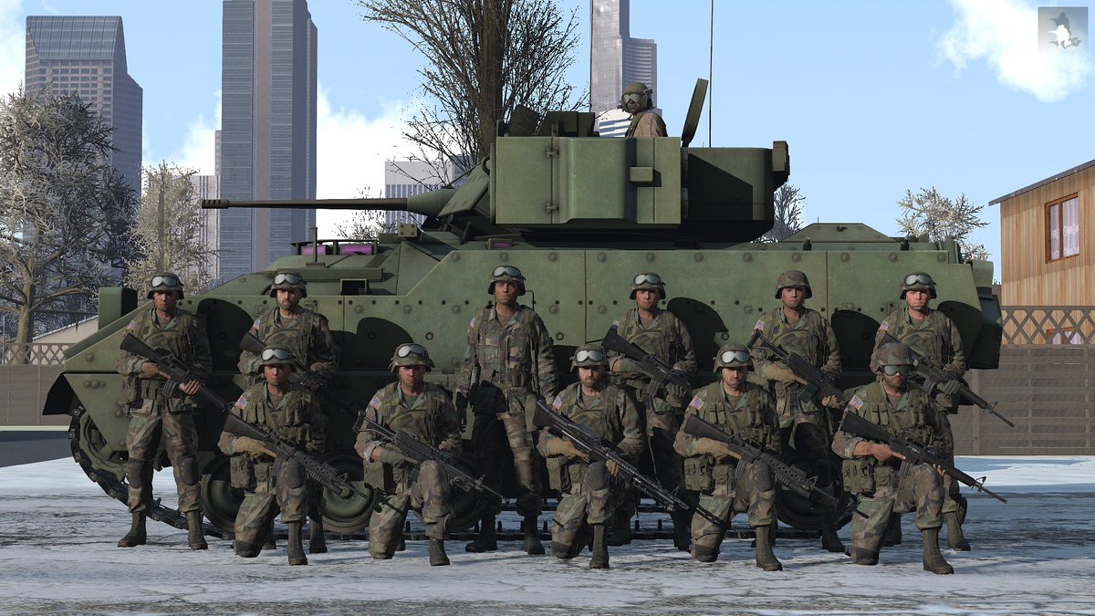 Yukari112238's tweet photo. NSS squadron takes on the role of U.S. Army Rangers, resisting Soviet invasion in Seattle and covering the evacuation of civilians. #ARMA3 #ArmaReforger #WorldinConflict https://t.co/bRQjCINIH6