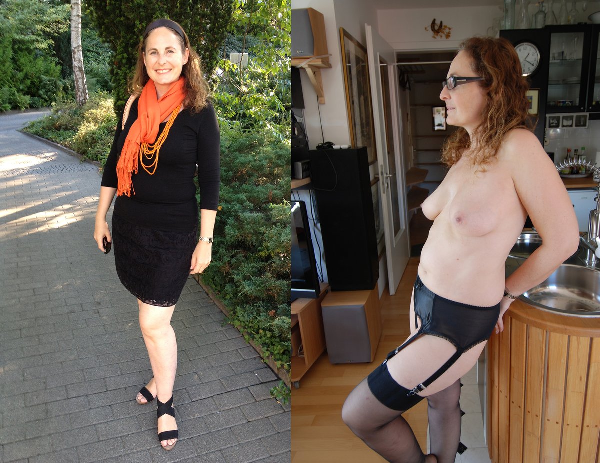heikeundrolf's tweet photo. Die reife Ehefrau und Mutti von Nebenan.
Angezogen während eines Workshops mit Studenten und Kollegen versus lustvolle und nackte Entspannung nach dem Workshop 😇
HEIKE ❤️ https://t.co/w5TRACEAjE