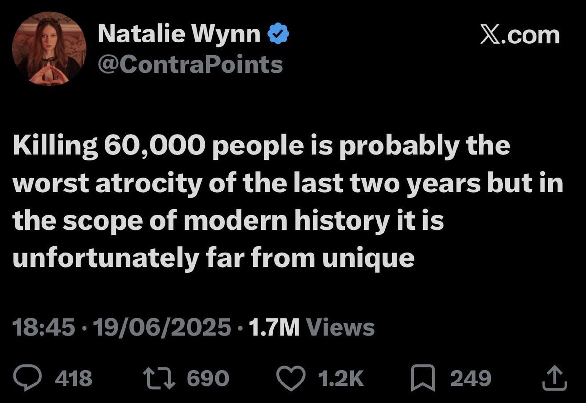 pissvortex's tweet photo. Honest answer: It’s not because you’re saying anything pro-Israel, it’s because you’ve spent the last 3 years tut-tutting the “infeasibility” of anti-zionism and criticizing it as irrational, childish outbursts that contribute to antisemitism (which is what you say about any politics to the left of Hillary Clinton).

Your politics are openly anti-anti-zionist. Now, if only there were a more concise word for this.