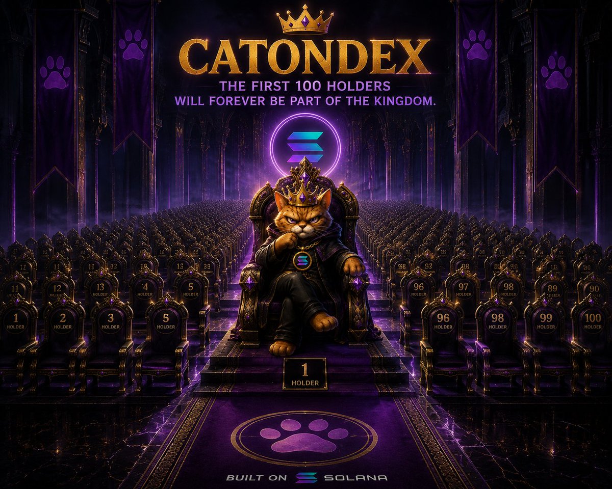 Noir45169's tweet photo. 100 Thrones.
100 Names.
One Kingdom.
History never remembers those who waited.
👑 $CATONDEX #catondex #memecoin #pumpfun https://t.co/KdCp1slLgd