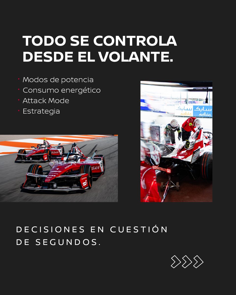 Nissan_ESP's tweet photo. 🏁Gestionar la energía, clavar la estrategia y mantener la velocidad. Todo sin levantar las manos del volante.

¡Así es el día a día de un piloto de Fórmula E! 👇🏎️ https://t.co/xaT0AhxfuT