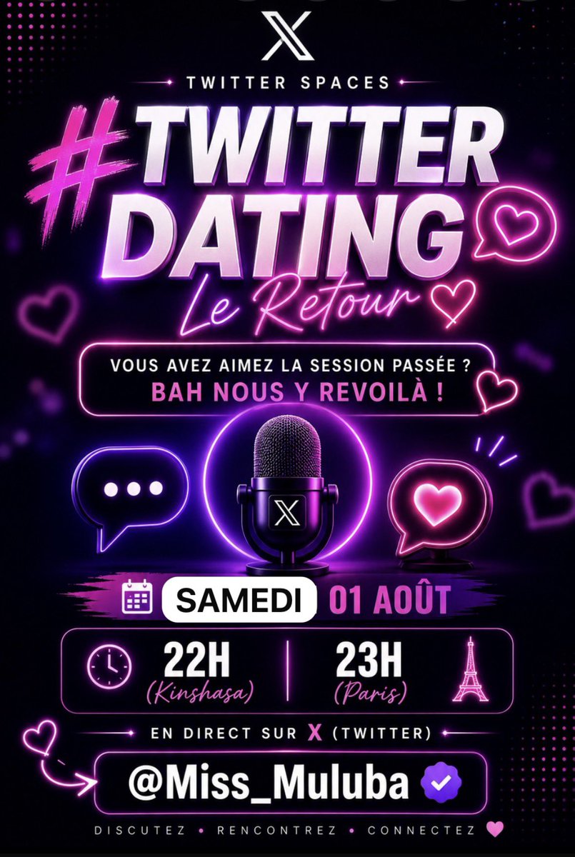 Miss_Muluba's tweet photo. Demain nous aurons #Twitterdating
Si tu ressors de ce Space célibataire, c’est ton problème.
Lobiiiiiiiiiiiiiiiiiiiiiii
@NashDaniel_M https://t.co/Wqdcf5KteX