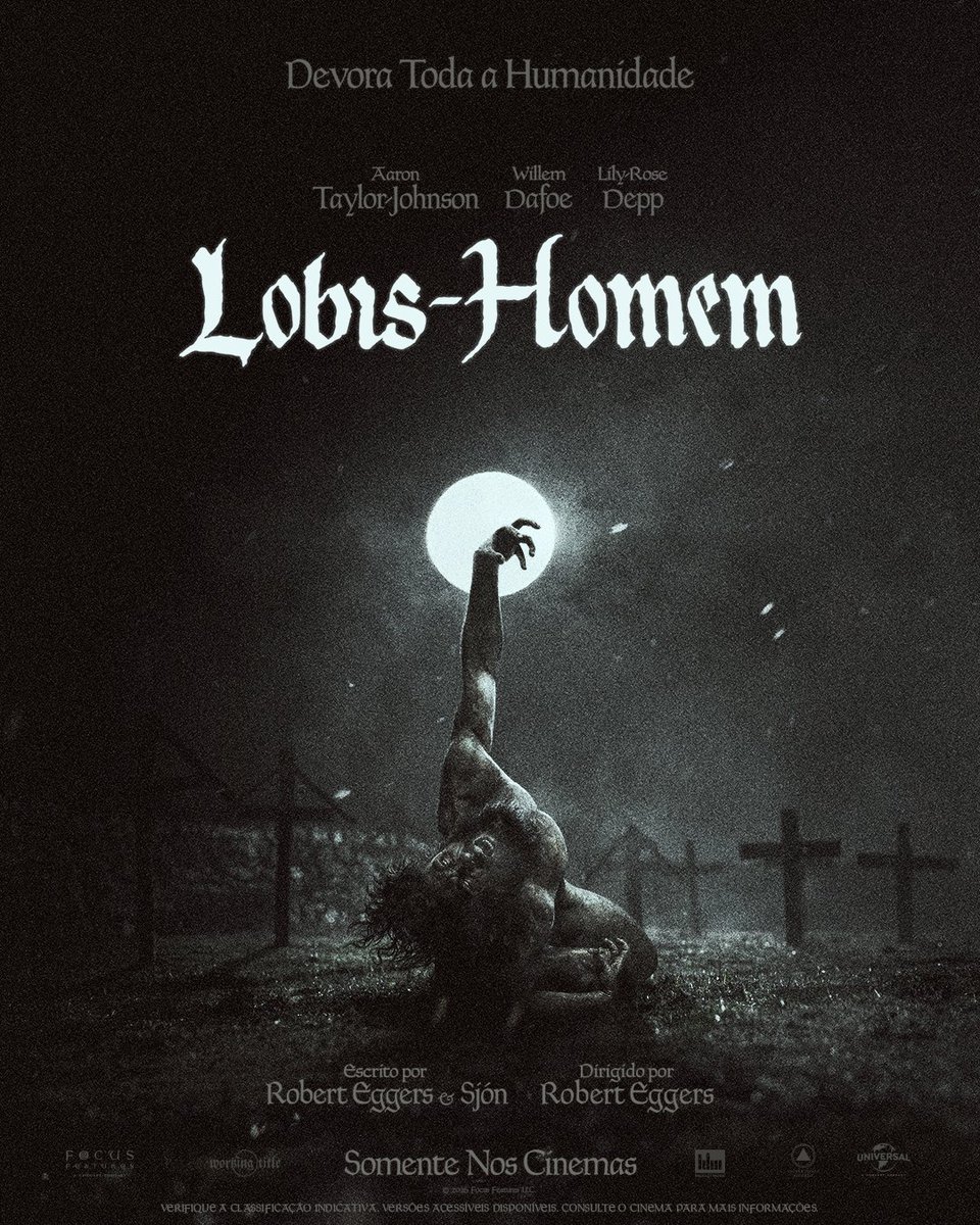 CinemaNoOsso's tweet photo. 𝑫𝒆𝒗𝒐𝒓𝒂 𝑻𝒐𝒅𝒂 𝒂 𝑯𝒖𝒎𝒂𝒏𝒊𝒅𝒂𝒅𝒆

Novo pôster oficial de Lobis-Homem, próximo terror do diretor de Nosferatu, com Aaron Taylor-Johnson, Lily-Rose Depp e Willem Dafoe.

Nos cinemas brasileiros em 21 de janeiro de 2027.
