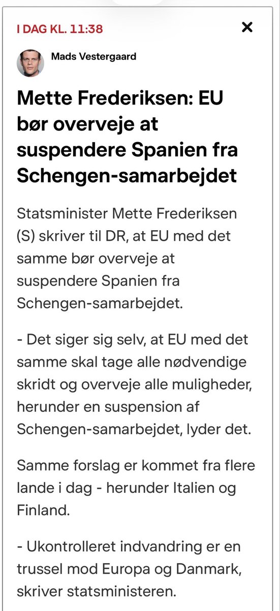 PalssonThordur's tweet photo. Mette Fredriksen vill helsta bandamann Viðreisnar í utanríkismálum, Spán, úr Schengen, Íslendingar vilja “kíkja í pakkann” … https://t.co/MBvuLbMz0y