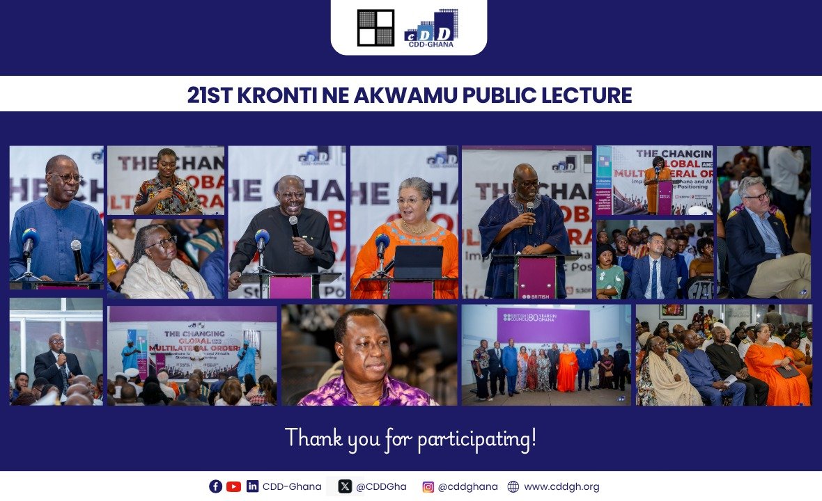 CDDGha's tweet photo. Thank you for being part of the 21st Kronti ne Akwamu Public Lecture.

To everyone who joined us in person and online, thank you for contributing to an engaging and thought-provoking conversation on "The Changing Global and Multilateral Rules-Based Order: Implications for Ghana and Africa's Strategic Positioning."

We extend our sincere appreciation to our speaker, H.E. Hanna Serwaa Tetteh, our Chairperson, Ambassador D. K. Osei, our distinguished guests, moderators, participants, and everyone who helped make this year's lecture a success.

We are also grateful to our partners, the Australian High Commission, Stanbic Bank Ghana, Unik and AA Saabo for their support in making the 21st Kronti ne Akwamu Public Lecture possible.

If you missed the lecture, you can watch it here: https://t.co/IwJZmUcLwA

#Kronti2026 #CDDGhana