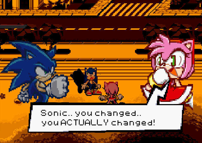 msboolynski's tweet photo. just wanted to play Sonic Battle, when I started Amy's story-- this happened.. is this normal? https://t.co/D7O0nzVMll