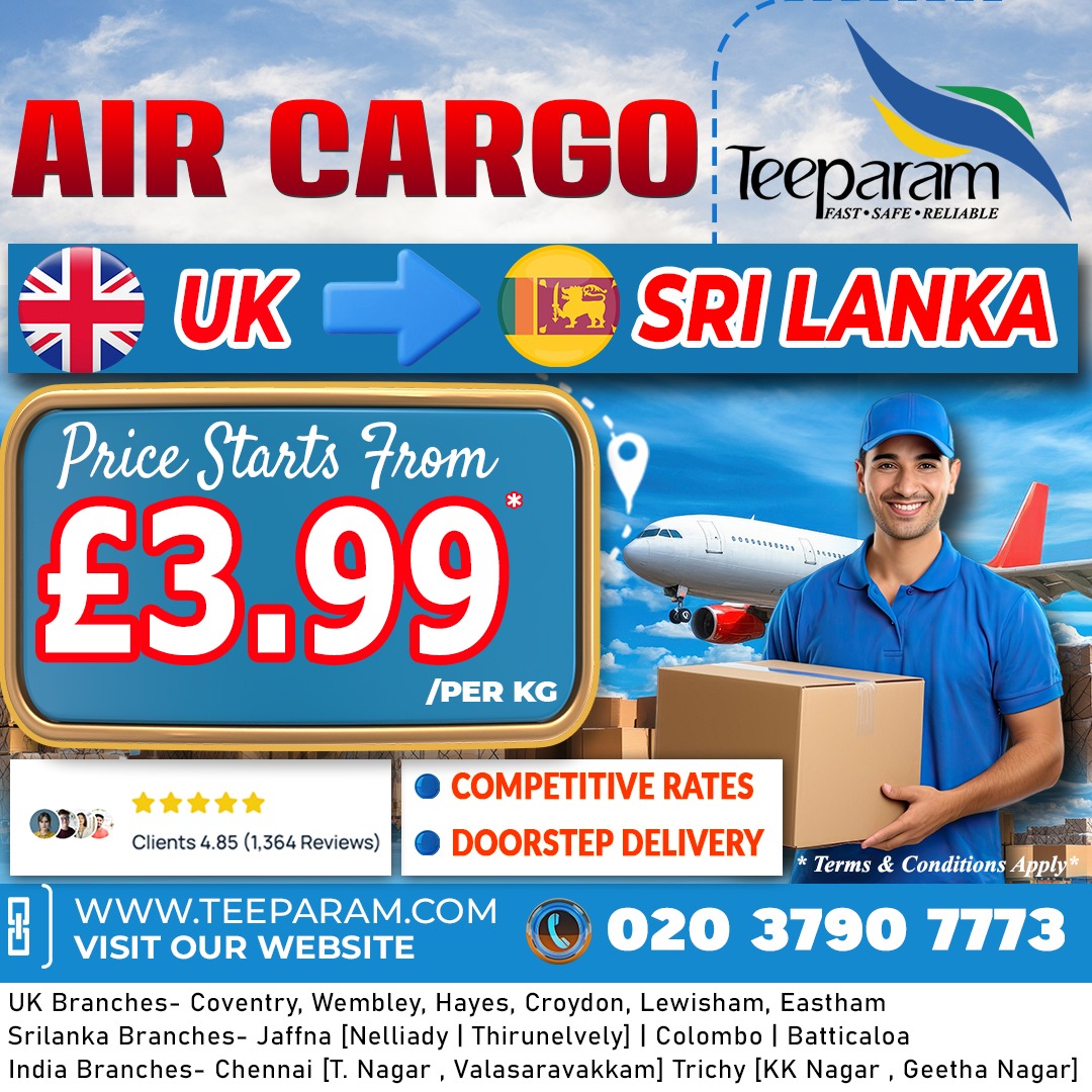 teeparamuk's tweet photo. With Teeparam you can send your parcels with confidence. We ensure your packages reach the destination safely.
.
#sendparcelsfromuktosrilanka #srilankaparcelservice #uktosrilankaparcelservice #doorstepdelivery #teeparam https://t.co/47emYCm71g