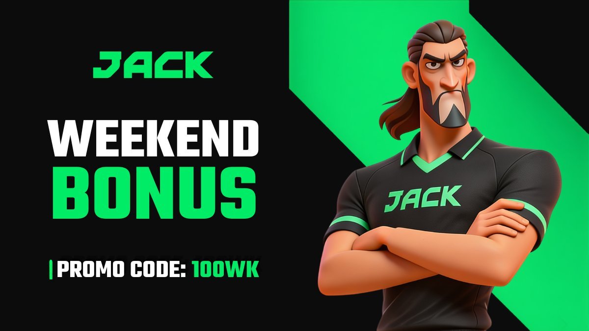 JackCasino's tweet photo. The best part of the weekend? 100 NO-Wagering FREE SPINS on JACK! 😏

💸 Deposit $50 &amp; claim within 3 hours
📅 Active until August 3, 15:00 GMT

🔄 &amp; 💬 for a chance to win a share of 100 Free Spins! https://t.co/Ho3QScGxcd