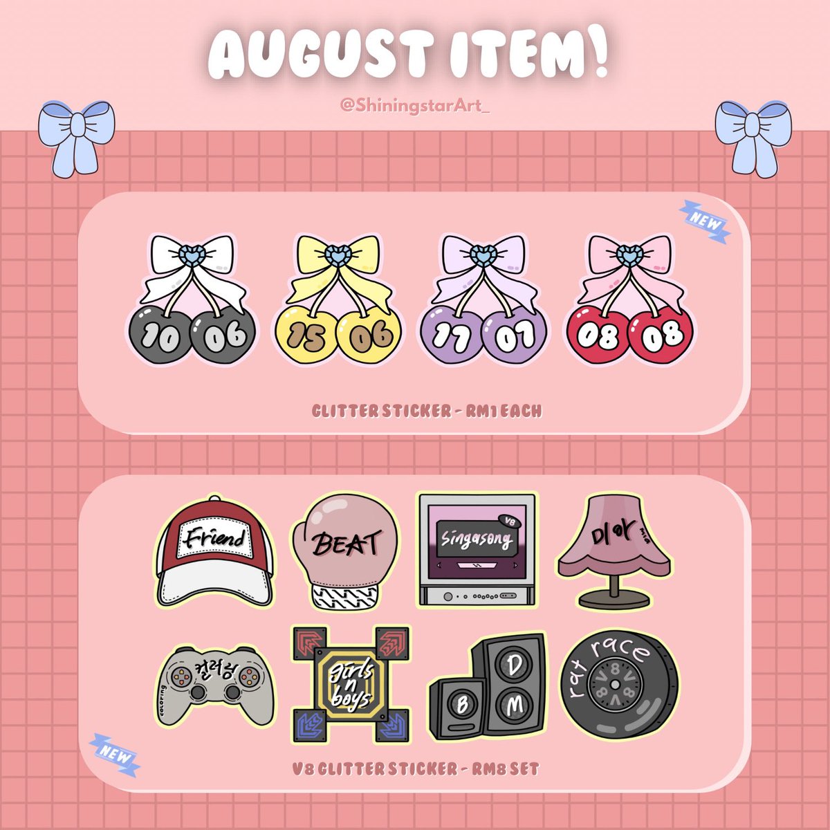 ShiningstarArt_'s tweet photo. 🇲🇾
AUGUST ITEM! 

postage &amp; pick up available!
[pick up during s.coups cafe event #RIPECHERRY_MY 8th August]

PREORDER UNTIL:
6TH AUG (THURS 4PM)

📝🔗 https://t.co/249M6MXnyW

#pasarseventeenmy #pasarseventeen #pasarSVT #pasarsvtmy https://t.co/TkxbDyIuew