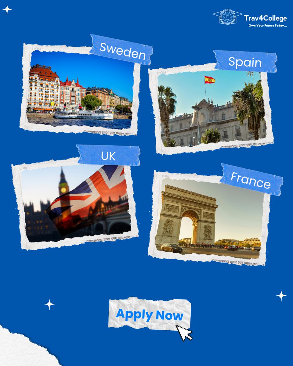 trav4collegehq's tweet photo. Last Call for Applications!✈
Don't miss out on this opportunity to live, study and work abroad.🌍✈️
Apply today with ease; visit https://t.co/jxyORLXceM
Or call us at 02013306128
#StudyinSweden #StudyinUK #StudyinFrance #StudyinSpain #Studyabroad https://t.co/DYcJX1cL92