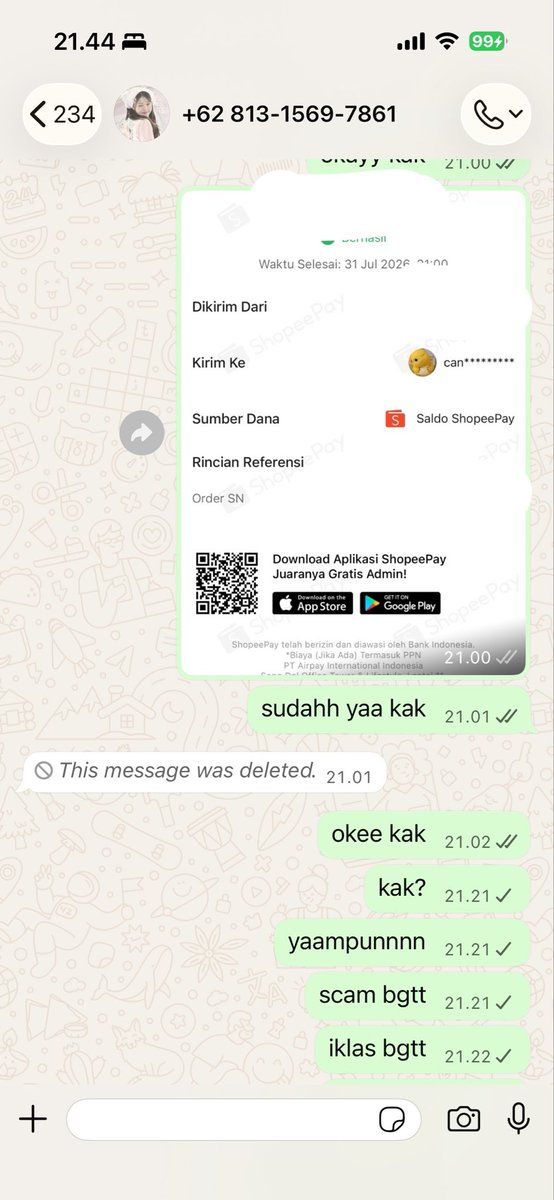 jkythvy's tweet photo. gamau matahin rezeki org, tpi hati hati yaa dia scamm jangan tergiurr sama harganyaa. @moivemoelie 

emg ga seberapa tpi hati hati ya guys biar aku aja yg kenaa😭😭 #zonajajan #zonauang #scam https://t.co/ugkN9GwUkz