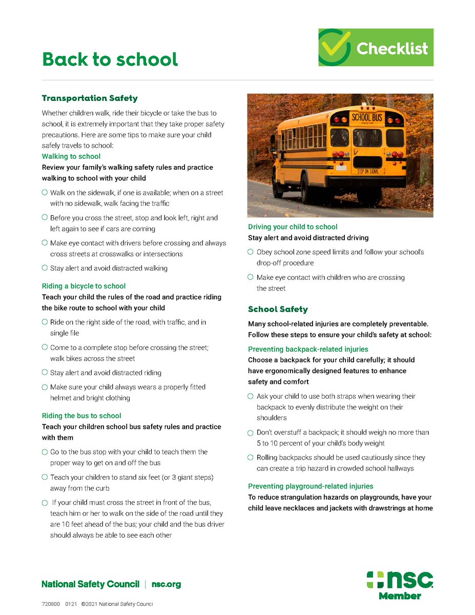 HFCFL's tweet photo. 🏫✨ A safe school year starts with all of us working together. From bus stop safety to backpack safety, these simple reminders can help keep children safe and confident as they head back to school.

Check out this Back-to-School Safety Checklist! 💚

#CommunityStrong #SafeKids https://t.co/JsrR5nzv6b