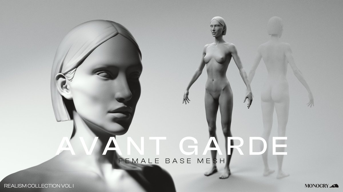 MONOCRYSTUDIOS's tweet photo. Avant Garde base meshes OUT NOW!
First base meshes from MONOCRY's Realism Collection. 25% off for launch 🖤🤍
https://t.co/DsuwBwOmGb
#zbrush #blender #3d https://t.co/FRBCtpw5jl