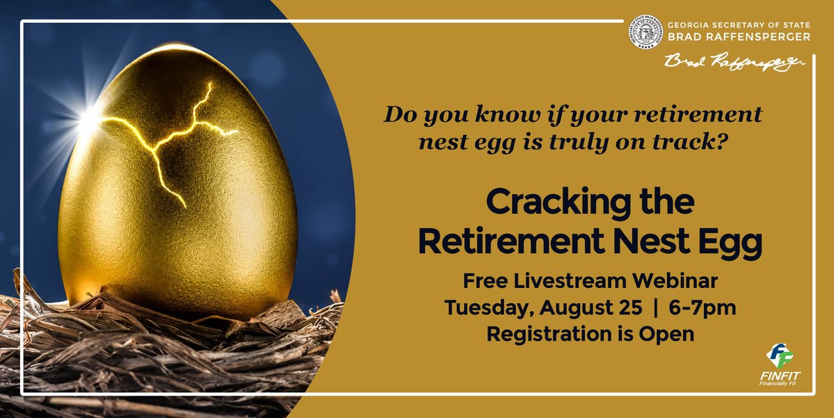 GaSecofState's tweet photo. Get your retirement questions answered by our panelists. Q&amp;A session included. 
Register today: https://t.co/wMV7UoB03p https://t.co/Rx45bN1eJN