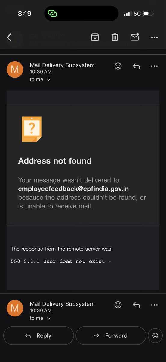 PranavKamble9's tweet photo. @mumbai_78 @Tejusurya_ @epfobandra @officialepfo @mansukhmandviya @epfodadar @office_mm @ShobhaBJP @LabourMinistry @PMOIndia The update is there is no update from epfo .
The official email of epfo is not working and the higher officials emails are a dead-end. https://t.co/aVp1BG0qB2
